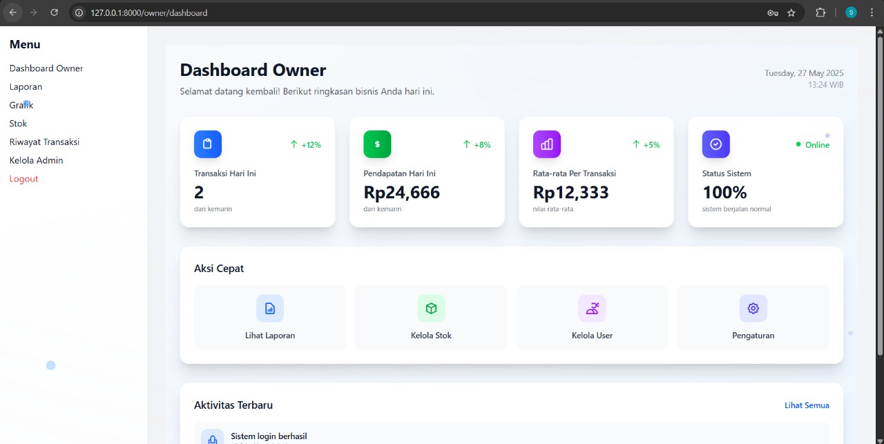 Cashier Web App for Freelance Client
